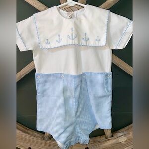 Blue Anchor Button On Jon Jon